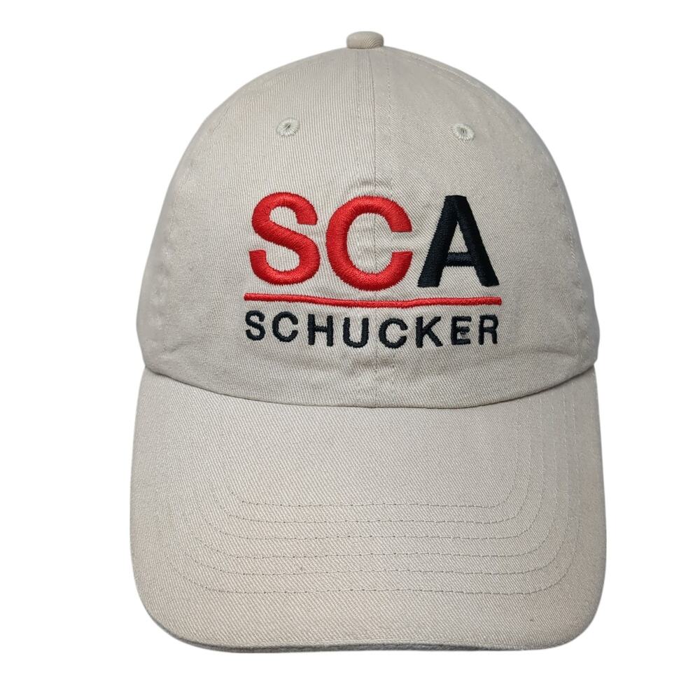 SCA Schuker Strapback Baseball Cap Beige One Size Adjustable Embroidered Sweda